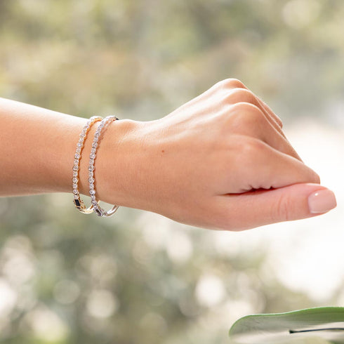 Bailey Bezel Round Diamond Bangle - 2